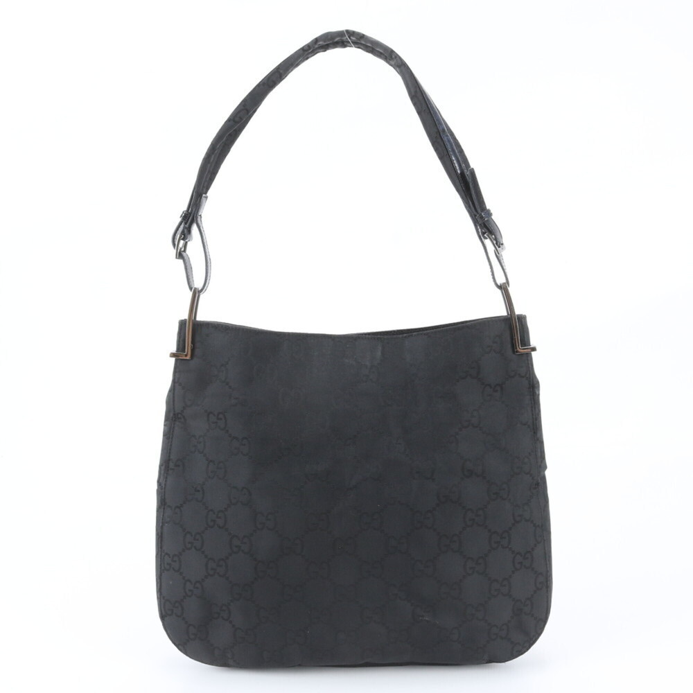 Gucci GG 001 3166 Leather Shoulder Bag, One-Shoulder Tote Handbag, Black, Wom...